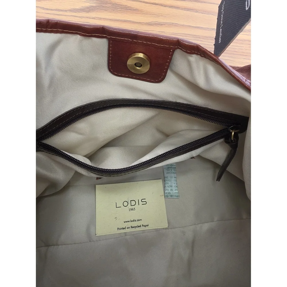 Lodis Piece Train Hobo Bag Patchwork Suede Genuine Leather NWT